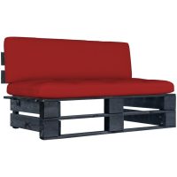 Mittensektion till pallsoffa svart impregnerad furu vidaXL