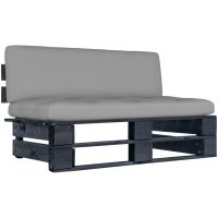 Mittensektion till pallsoffa svart impregnerad furu vidaXL