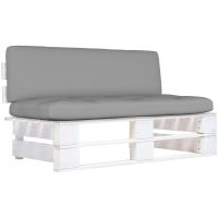 Mittensektion till pallsoffa vit impregnerad furu vidaXL