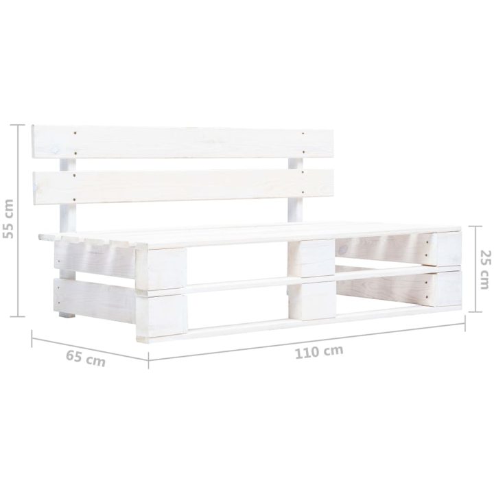 Mittensektion till pallsoffa vit impregnerad furu vidaXL – bild 11