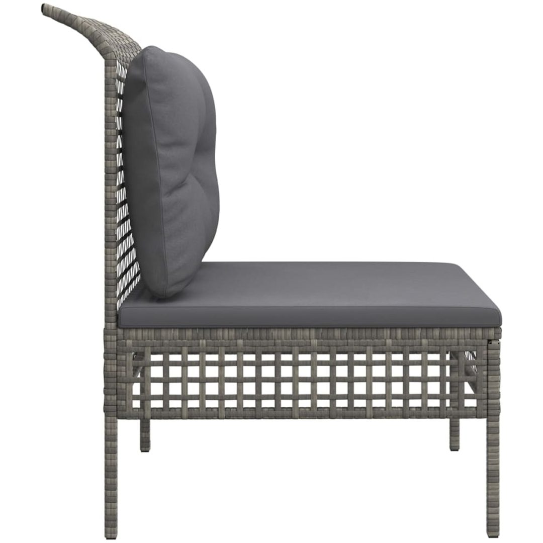 Mittensits med dyna till trädgårdssoffa grå konstrottning vidaXL – bild 5