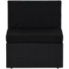 Mittensits till modulsoffa konstrotting svart vidaXL – miniatyr 2