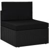Mittensits till modulsoffa konstrotting svart vidaXL – miniatyr 1