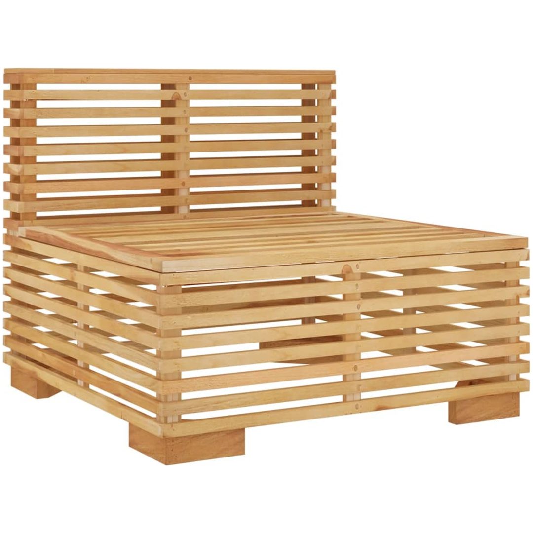 Mittensoffa för trädgården gräddvita dynor massiv teak vidaXL – bild 6