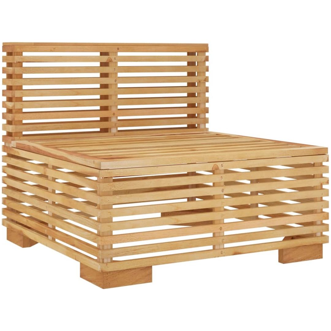 Mittensoffa för trädgården mörkgrå dynor massiv teak vidaXL – bild 6