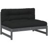 Mittensoffa grå 120x80 cm massiv furu vidaXL – miniatyr 2