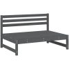 Mittensoffa grå 120x80 cm massiv furu vidaXL – miniatyr 3