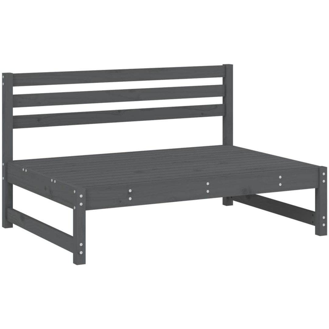 Mittensoffa grå 120x80 cm massiv furu vidaXL – bild 3