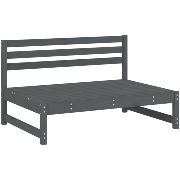 Mittensoffa grå 120x80 cm massiv furu vidaXL – bild 3