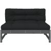 Mittensoffa grå 120x80 cm massiv furu vidaXL – miniatyr 4