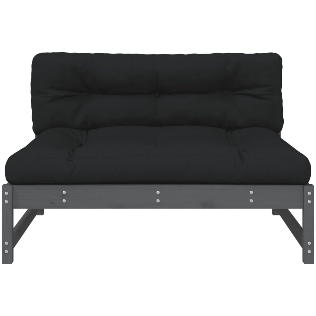 Mittensoffa grå 120x80 cm massiv furu vidaXL – bild 4