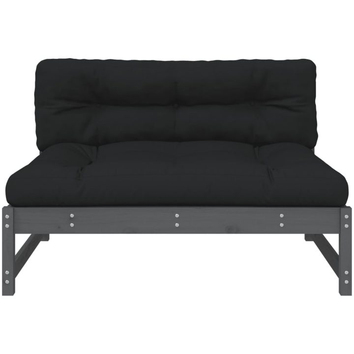 Mittensoffa grå 120x80 cm massiv furu vidaXL – bild 4