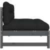 Mittensoffa grå 120x80 cm massiv furu vidaXL – miniatyr 5