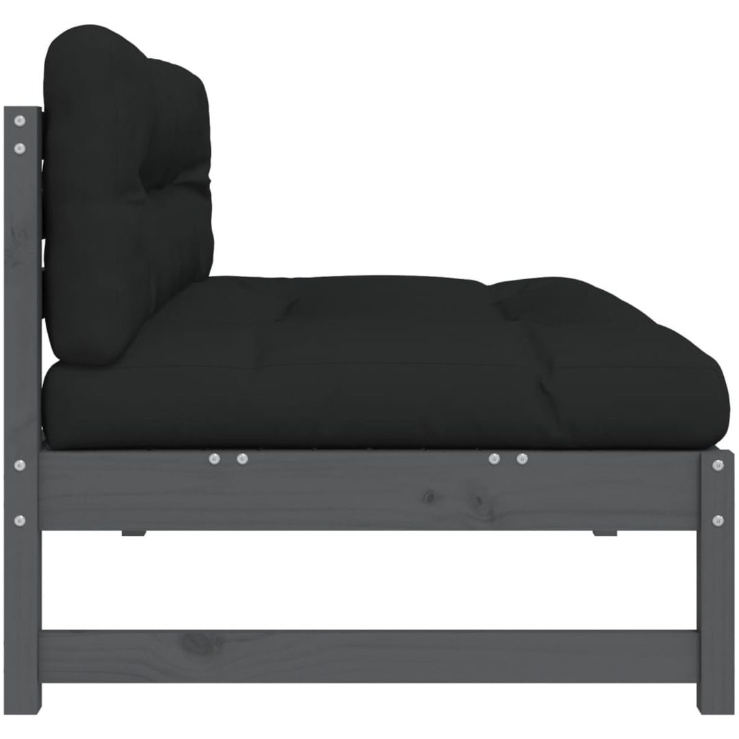 Mittensoffa grå 120x80 cm massiv furu vidaXL – bild 5