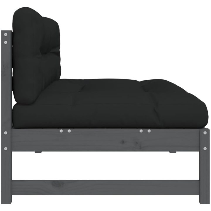 Mittensoffa grå 120x80 cm massiv furu vidaXL – bild 5