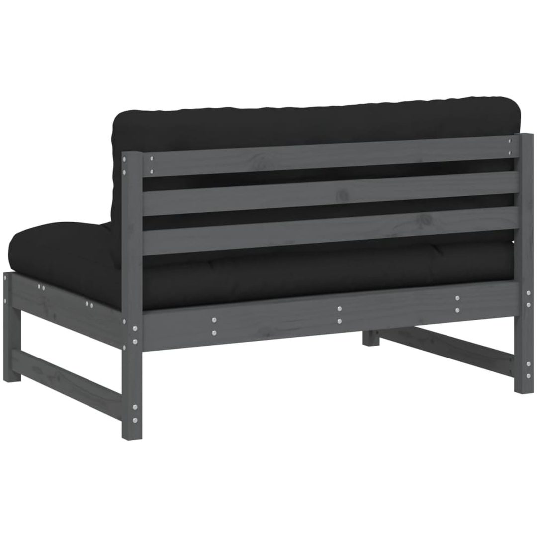 Mittensoffa grå 120x80 cm massiv furu vidaXL – bild 6