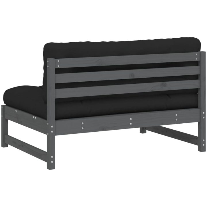 Mittensoffa grå 120x80 cm massiv furu vidaXL – bild 6
