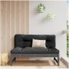 Mittensoffa grå 120x80 cm massiv furu vidaXL – miniatyr 1