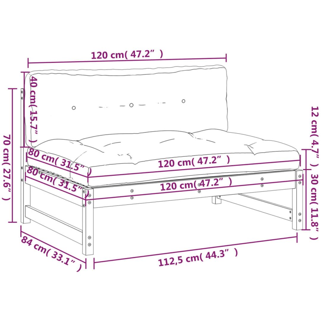 Mittensoffa honungsbrun 120x80 cm massiv furu vidaXL – bild 9