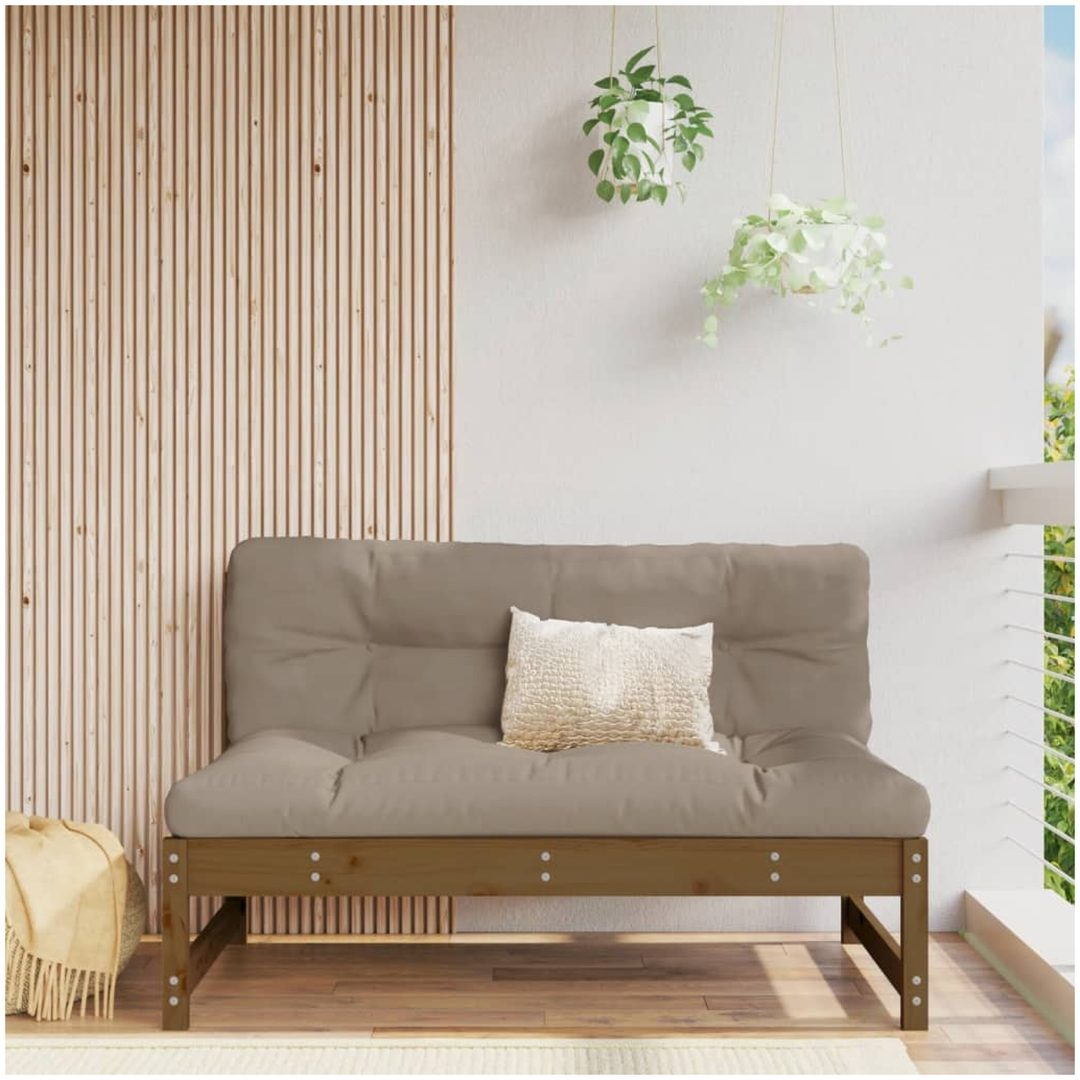 Mittensoffa honungsbrun 120x80 cm massiv furu vidaXL