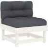 Mittensoffa med dynor vit massiv furu vidaXL – miniatyr 2