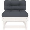 Mittensoffa med dynor vit massiv furu vidaXL – miniatyr 3