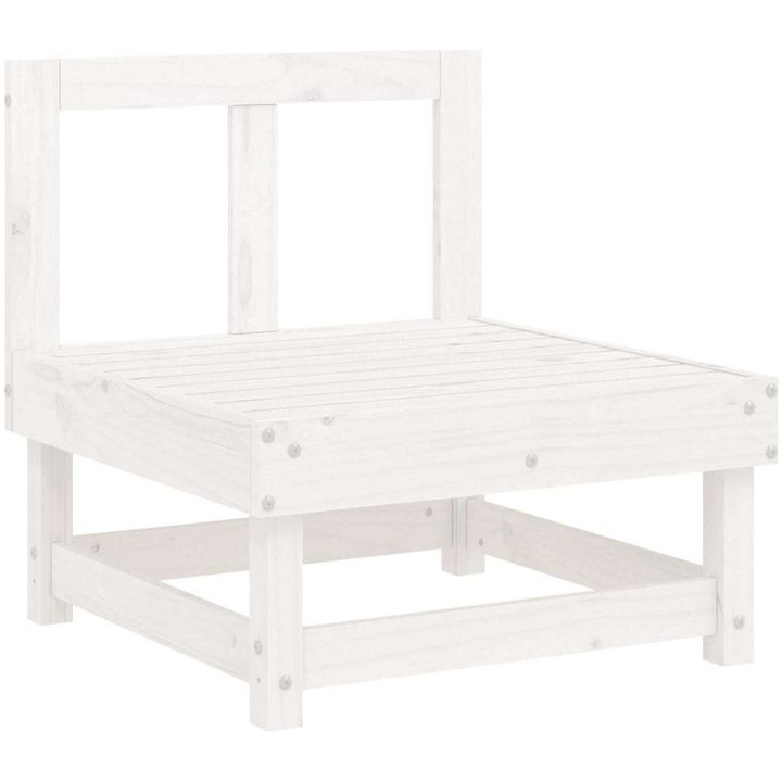 Mittensoffa med dynor vit massiv furu vidaXL – bild 4