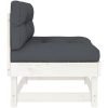 Mittensoffa med dynor vit massiv furu vidaXL – miniatyr 5