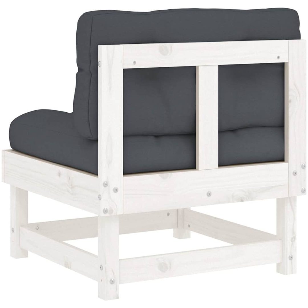 Mittensoffa med dynor vit massiv furu vidaXL – bild 6