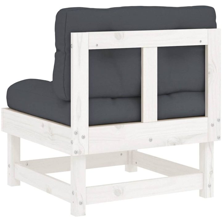 Mittensoffa med dynor vit massiv furu vidaXL – bild 6