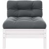 Mittensoffa med vita dynor massiv furu vidaXL – miniatyr 2