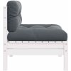 Mittensoffa med vita dynor massiv furu vidaXL – miniatyr 3