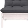 Mittensoffa med vita dynor massiv furu vidaXL – miniatyr 4