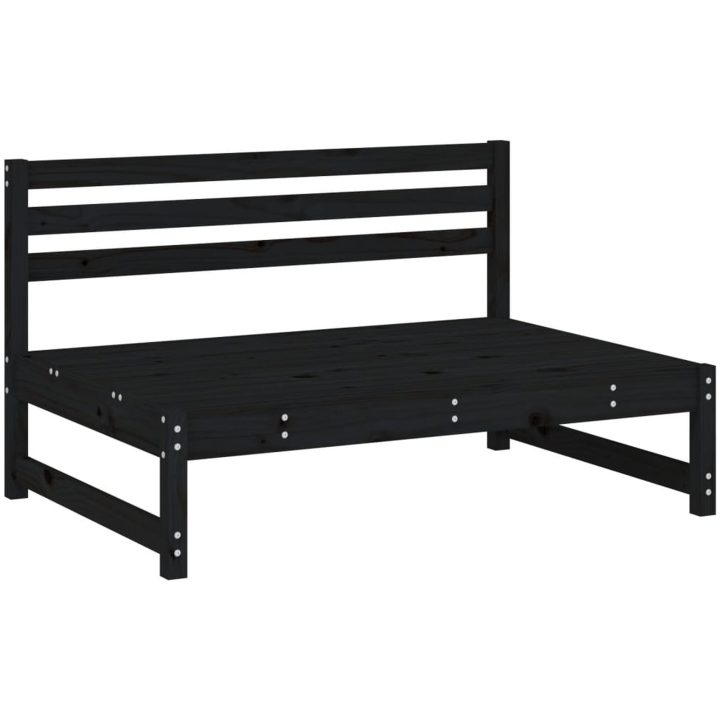 Mittensoffa svart 120x80 cm massiv furu vidaXL – bild 3