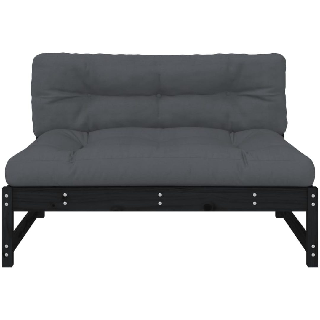 Mittensoffa svart 120x80 cm massiv furu vidaXL – bild 4