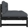 Mittensoffa svart 120x80 cm massiv furu vidaXL – miniatyr 5
