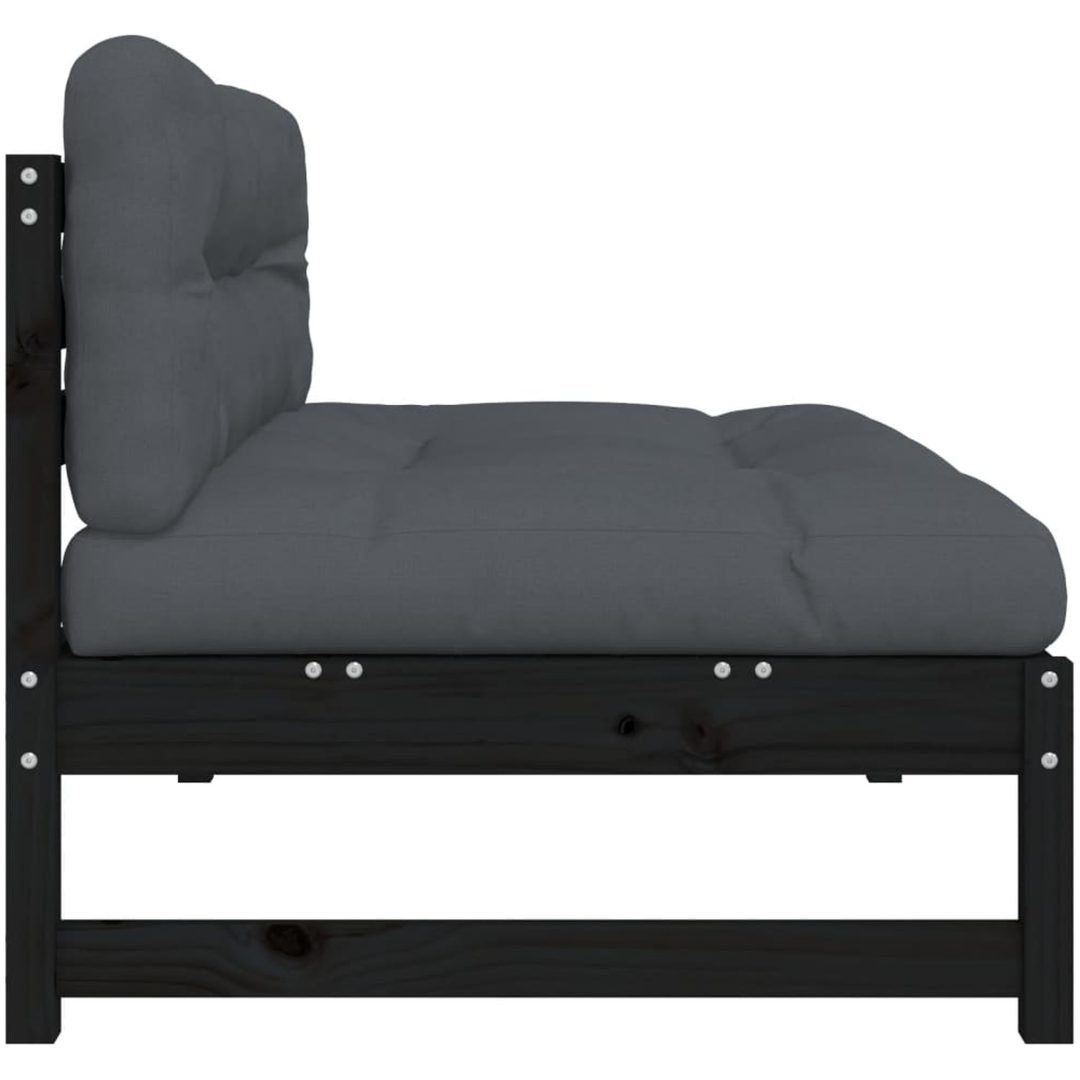 Mittensoffa svart 120x80 cm massiv furu vidaXL – bild 5