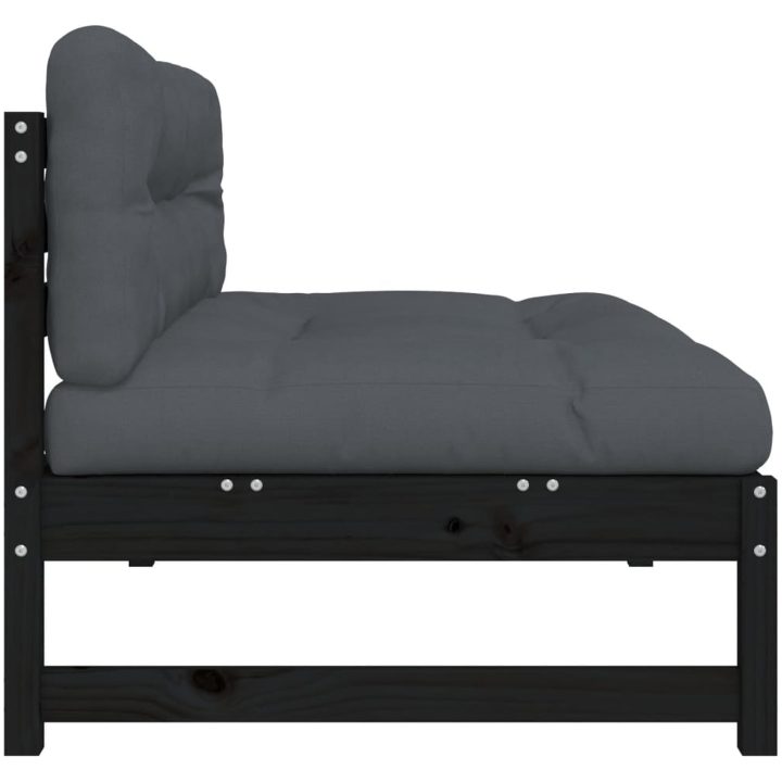 Mittensoffa svart 120x80 cm massiv furu vidaXL – bild 5