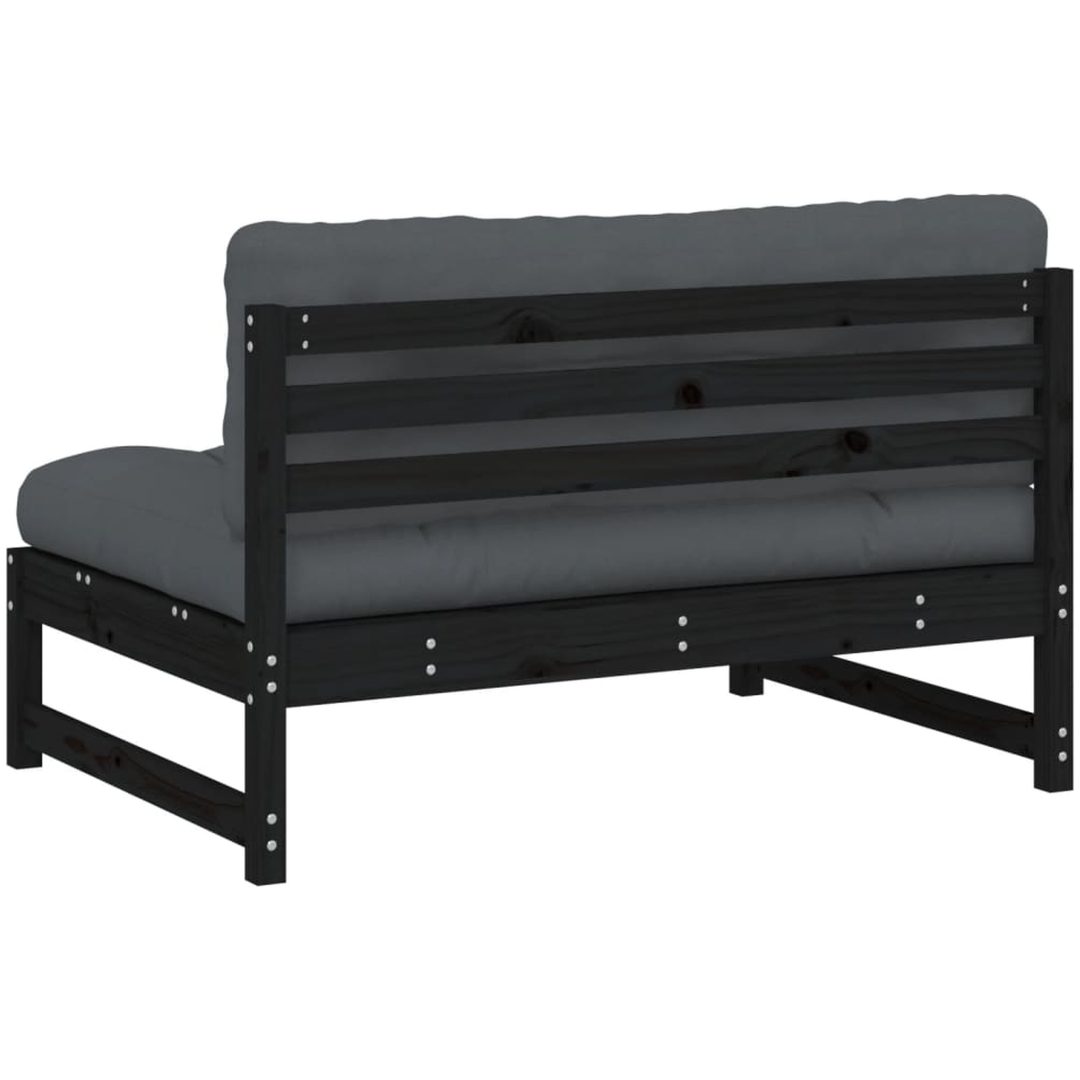 Mittensoffa svart 120x80 cm massiv furu vidaXL – bild 6