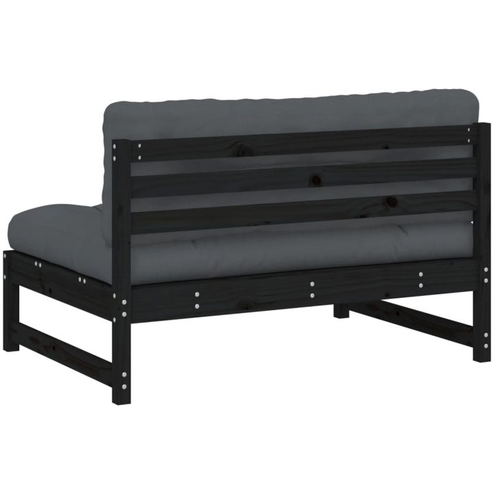 Mittensoffa svart 120x80 cm massiv furu vidaXL – bild 6