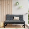 Mittensoffa svart 120x80 cm massiv furu vidaXL – miniatyr 1