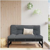 Mittensoffa svart 120x80 cm massiv furu vidaXL