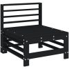 Mittensoffa svart massiv furu vidaXL – miniatyr 2