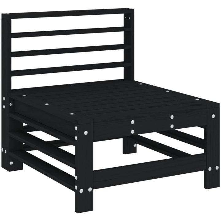Mittensoffa svart massiv furu vidaXL – bild 2