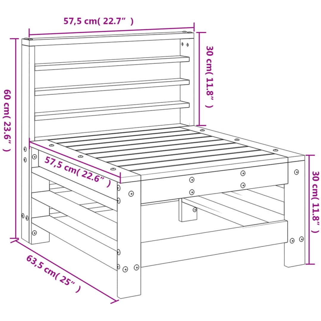 Mittensoffa svart massiv furu vidaXL – bild 7