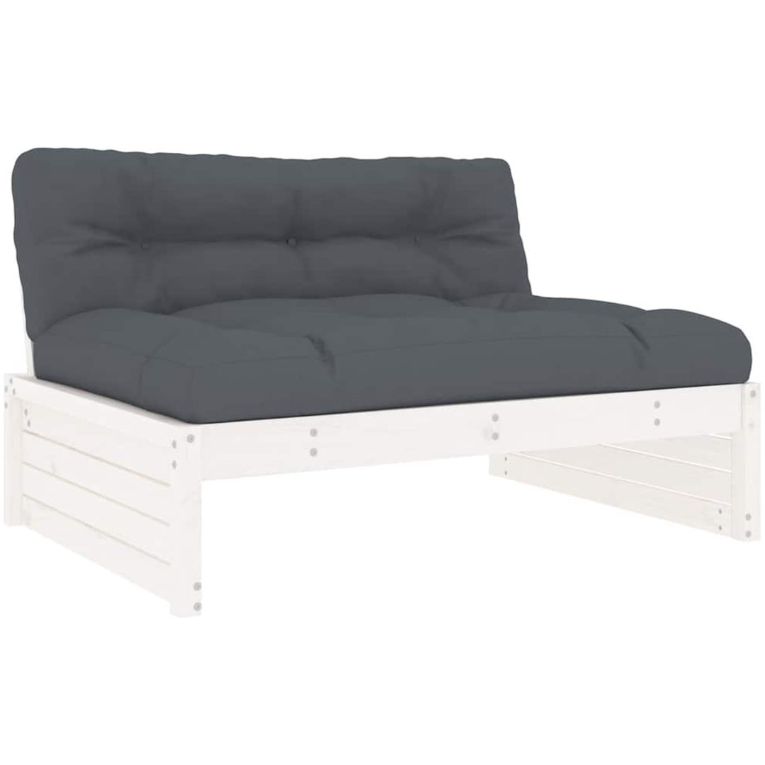 Mittensoffa vit 120x80 cm massiv furu vidaXL – bild 2