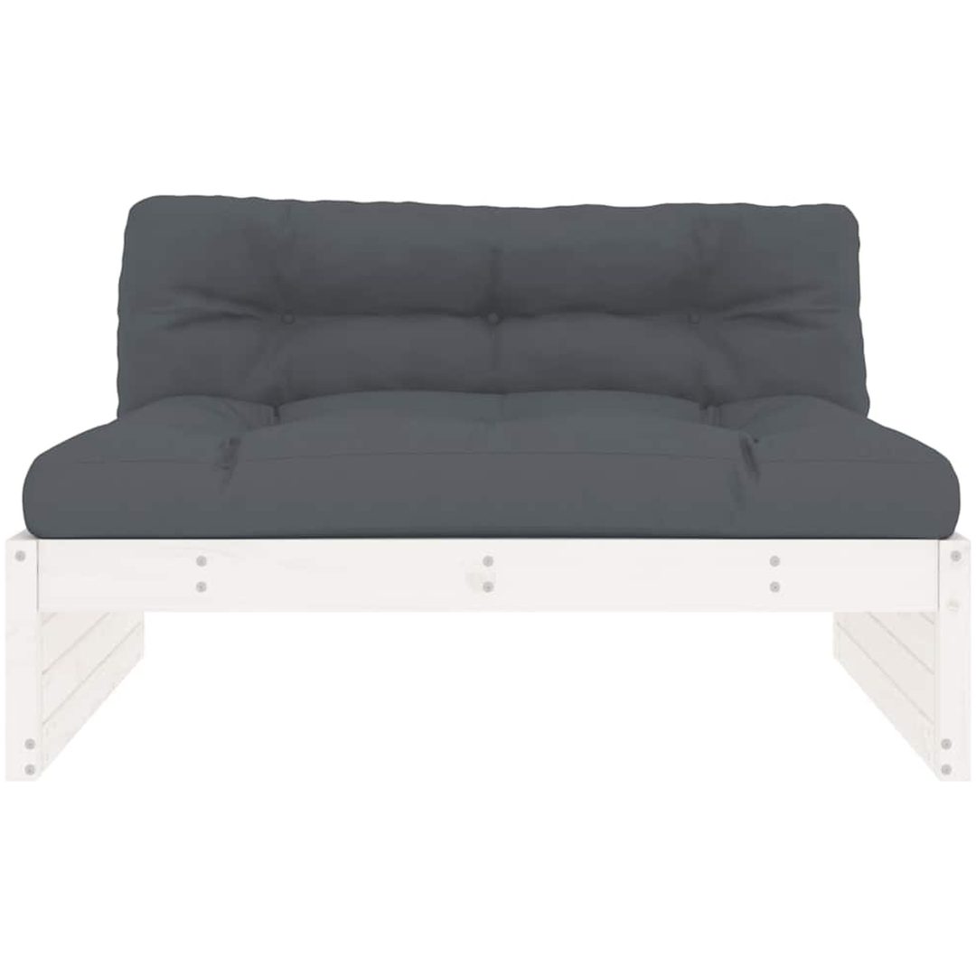Mittensoffa vit 120x80 cm massiv furu vidaXL – bild 3