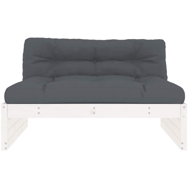 Mittensoffa vit 120x80 cm massiv furu vidaXL – bild 3