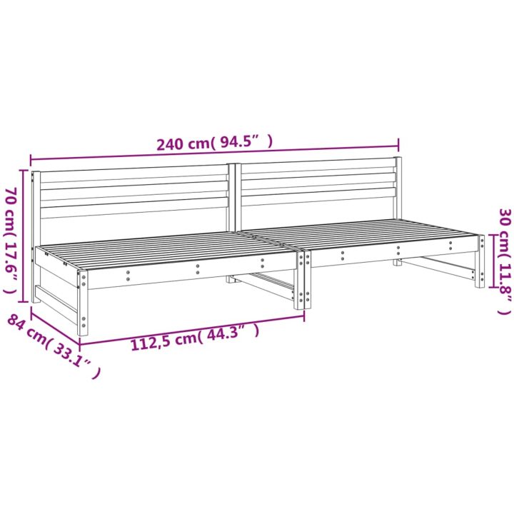 Mittensoffor 2 st 120x80 cm impregnerad furu vidaXL – bild 8