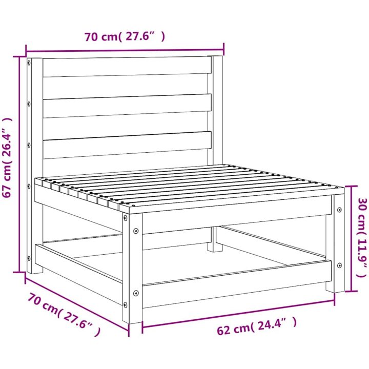 Mittensoffor 2 st 70x70x67 cm massivt douglasträ vidaXL – bild 10